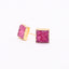 Pink & Gold Square Druzy Earrings