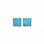 Turquoise & Gold Square Druzy Earrings