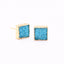 Turquoise & Gold Square Druzy Earrings