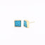 Turquoise & Gold Square Druzy Earrings