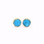 Turquoise & Gold Round Druzy Earrings