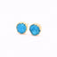 Turquoise & Gold Round Druzy Earrings