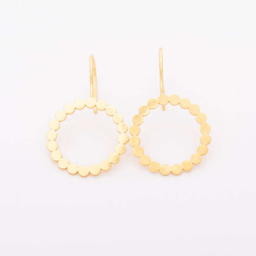 Gold Scalloped Hanging Earrings