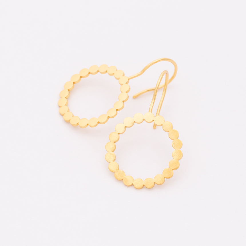 Gold Scalloped Hanging Earrings