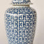 Large Blue & White Geometric Ginger Jar