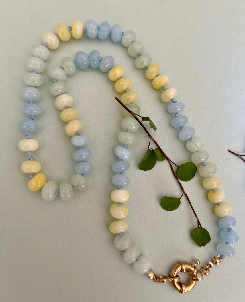 Baby Blue Stone Knotted Necklace