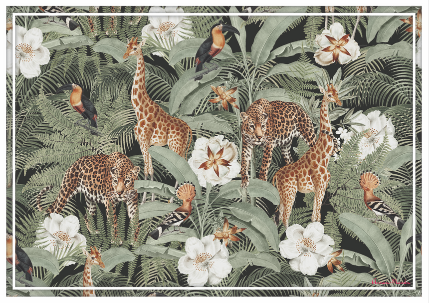 African Safari Midnight Vinyl Placemats