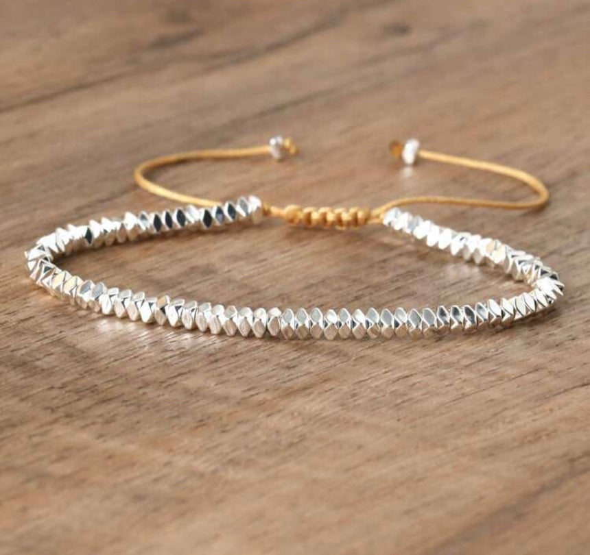 Silver Hematite Sliding Bracelet