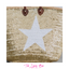 Hand Woven Sequin Beach Baskets - Gold with White Star