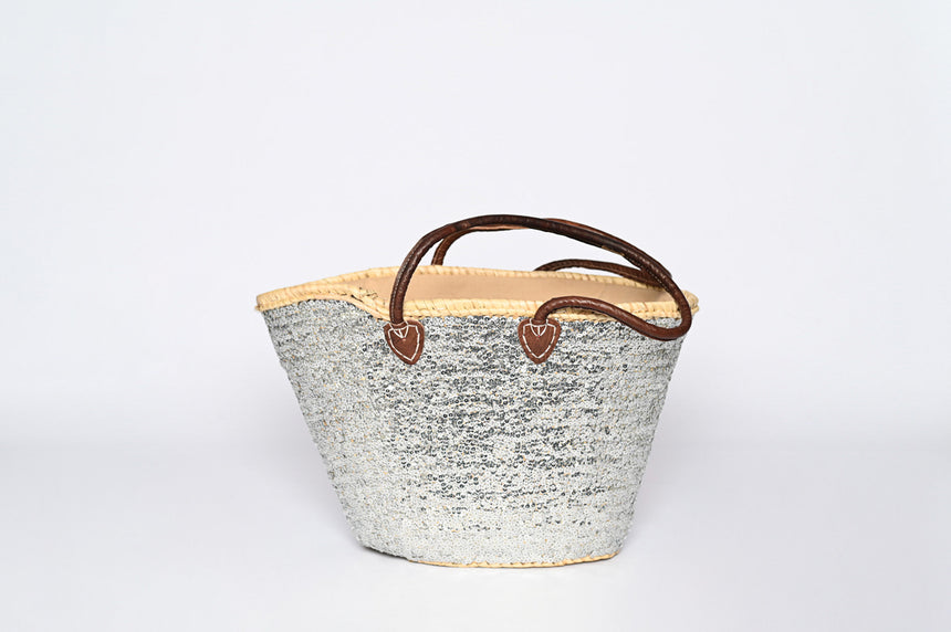 Hand Woven Sequin Beach Baskets