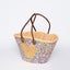 Hand Woven Sequin Beach Baskets - Multicolour with Gold Heart