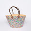 Hand Woven Sequin Beach Baskets - Multicolour with Gold Heart