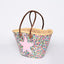 Hand Woven Sequin Beach Baskets - Muilticolour with Pink Star