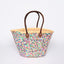 Hand Woven Sequin Beach Baskets - Muilticolour with Pink Star