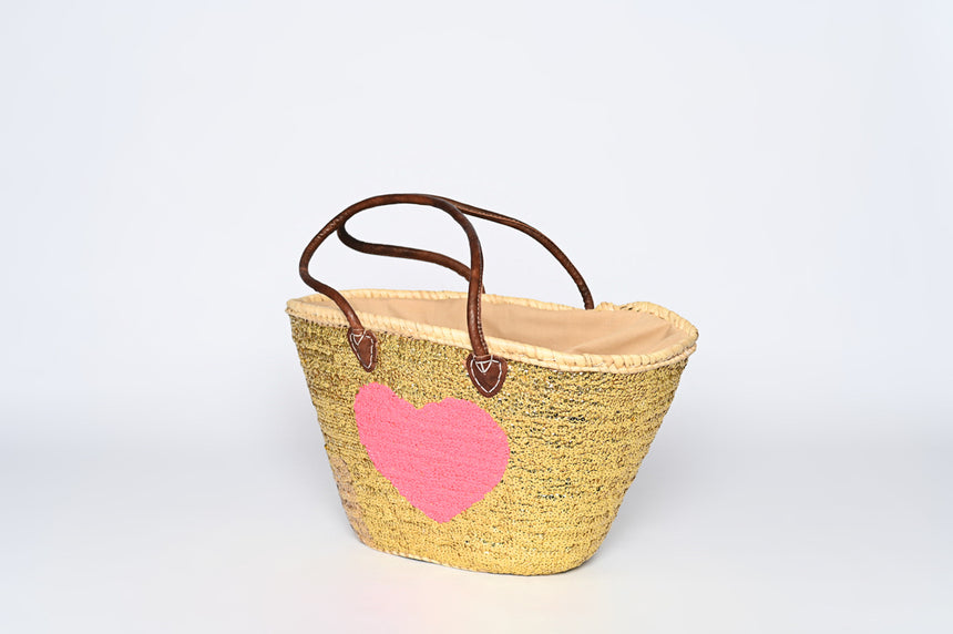 Hand Woven Sequin Beach Baskets