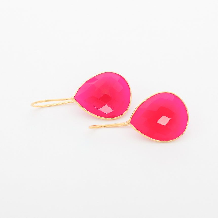 Hot Pink Tear drop earrings