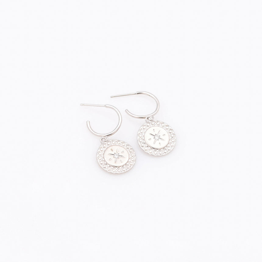 Silver Star Hoop earrings