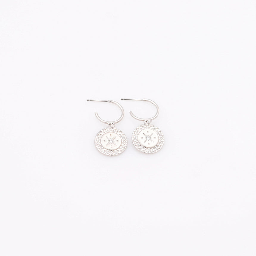 Silver Star Hoop earrings