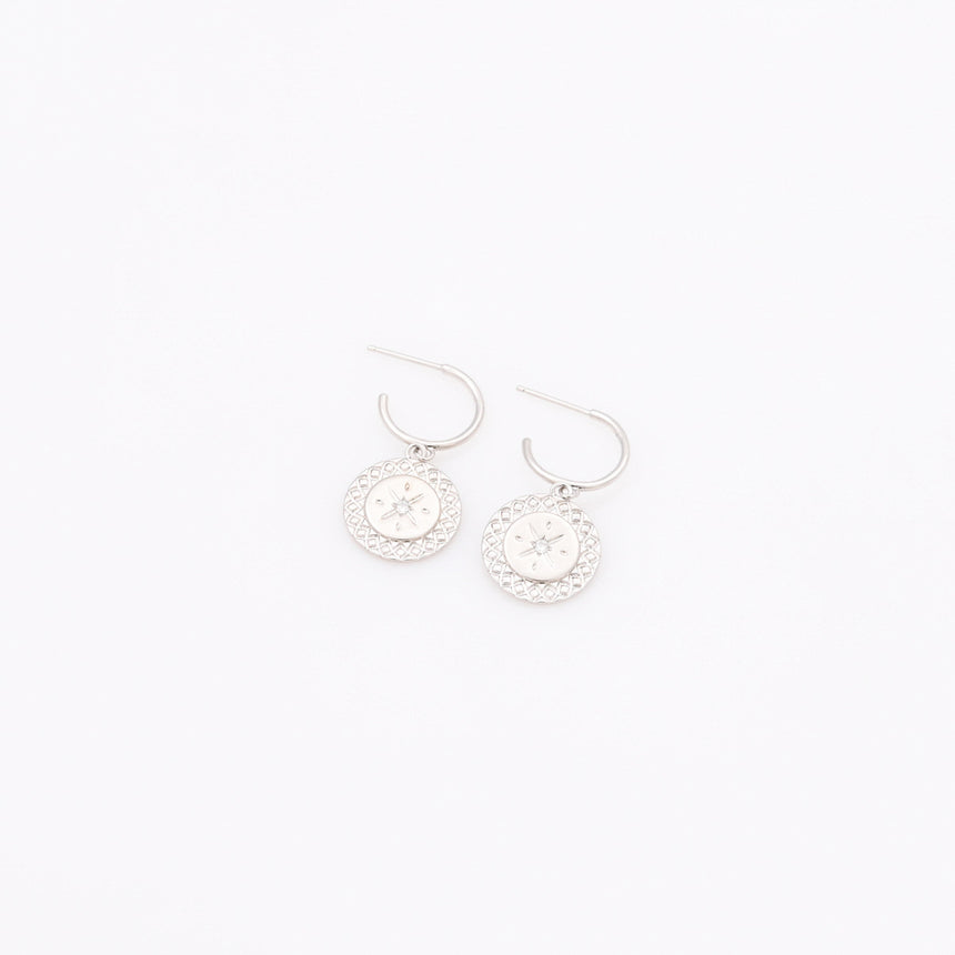 Silver Star Hoop earrings