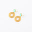 Round Brushed Gold earrings with Aqua Chalcedony