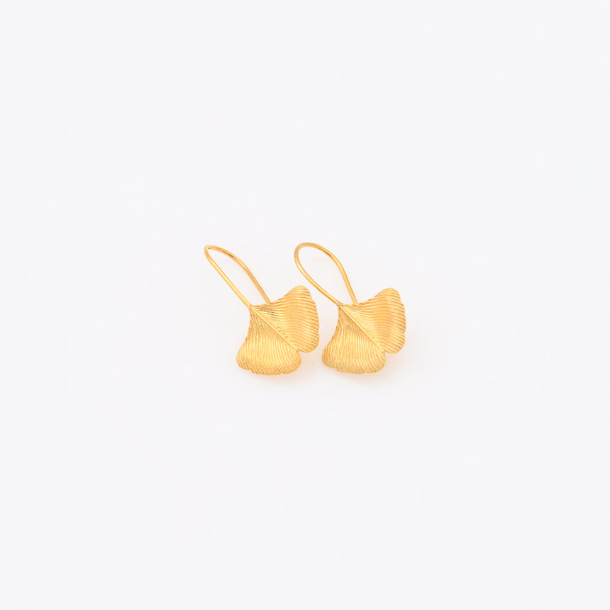 Gold Gingko leaf earrings