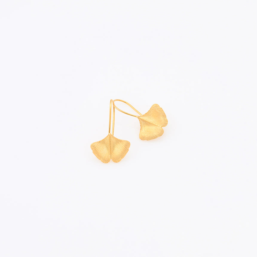 Gold Gingko leaf earrings