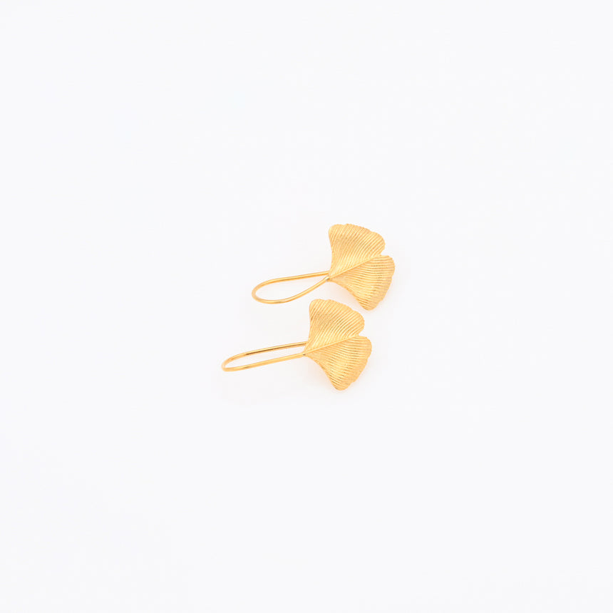 Gold Gingko leaf earrings