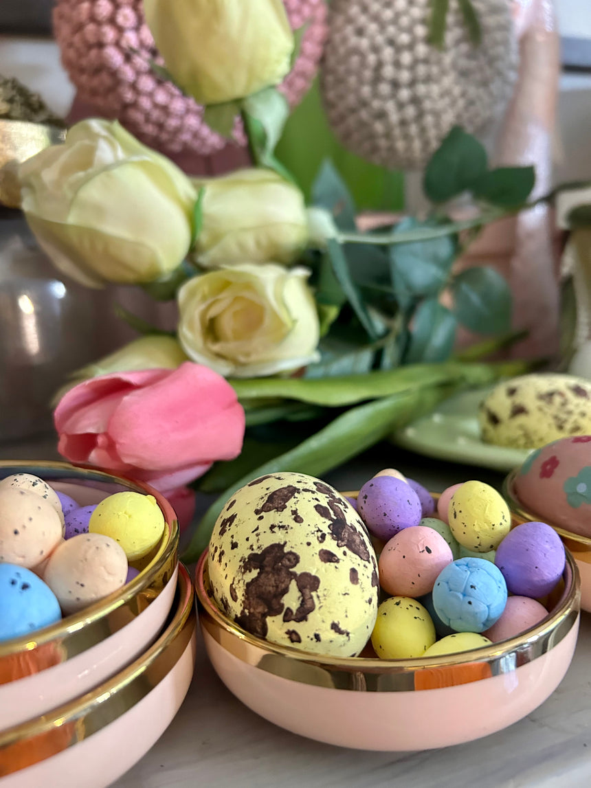 Duck Egg Blue and Pink Trinket Bowls Set of 3