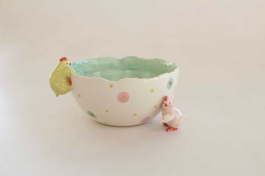 Ceramic Bowl with Chicks