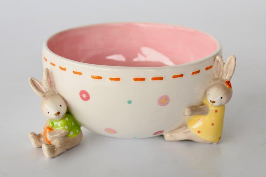 Ceramic bowl with Bunnies