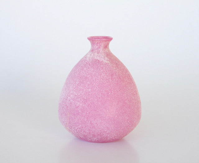 Pink Frosted Glass Vase