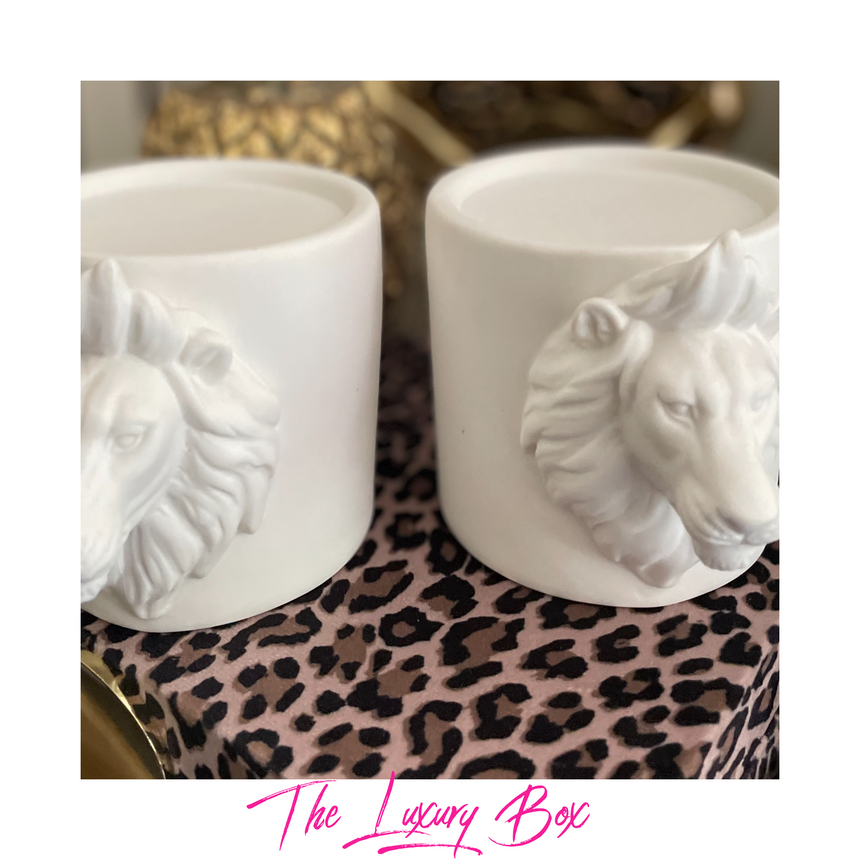 Porcelain Lion Candle Holder