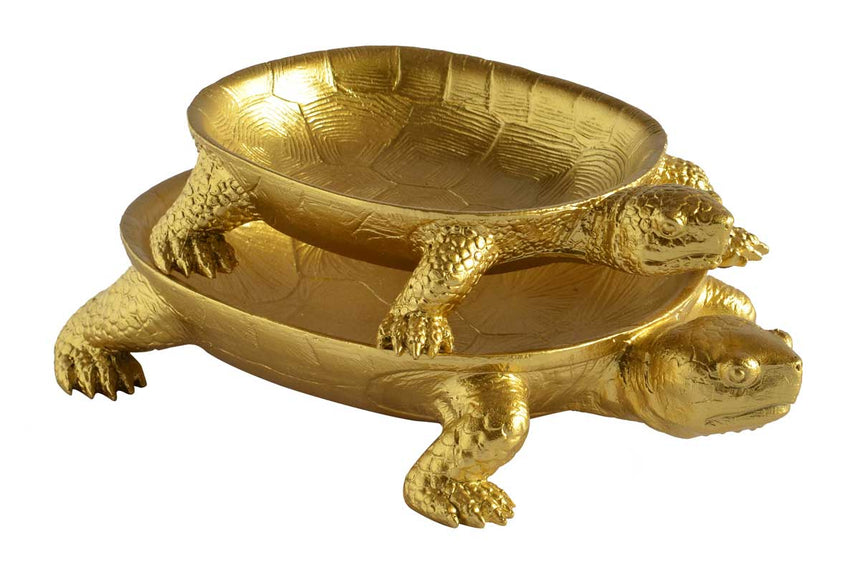 Gold Turtle Platters Set