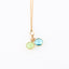 Long Gold Gemstone necklace - Blue Topaz and Green Chalcedony