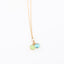 Long Gold Gemstone necklace - Blue Topaz and Green Chalcedony