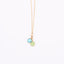 Long Gold Gemstone necklace - Blue Topaz and Green Chalcedony