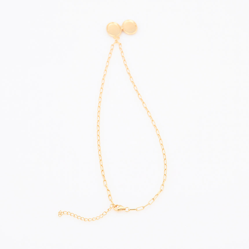 Gold Flower Locket on Paperclip Chain