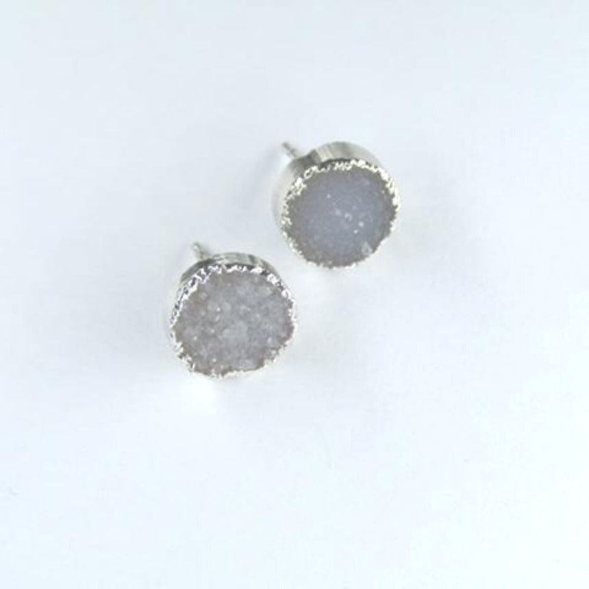 Silver and Grey Druzy earrings